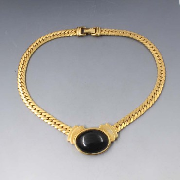 Napier Black And Gold Collar Necklace